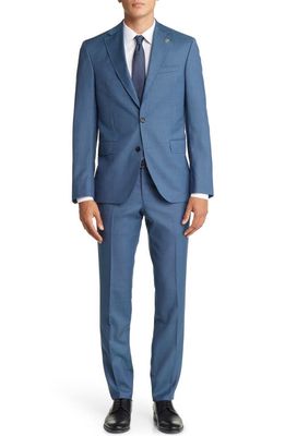 Ted Baker London Roger Extra Slim Fit Textured Wool Suit in Teal