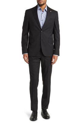 Ted Baker London Roger Extra Slim Fit Tonal Plaid Wool Suit in Black