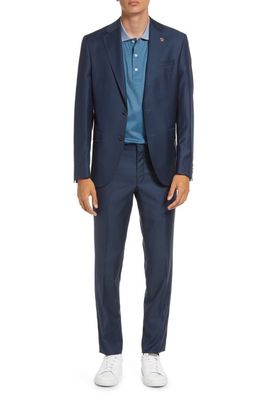 Ted Baker London Roger Extra Slim Fit Wool Suit in Teal