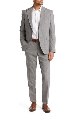Ted Baker London Ron Slim Fit Plaid Stretch Wool Suit in Grey