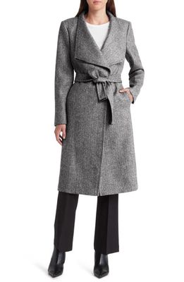 Ted Baker London Roseane Wool Wrap Coat in Black