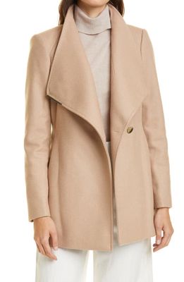 Ted Baker London Rosess Wool & Cashmere Blend Wrap Coat in Camel