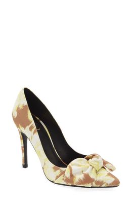 Ted Baker London Ryana Tapestry Pointed Toe Bow Pump in Camel