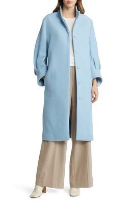 Ted Baker London Sairse Volume Sleeve Wool Blend Coat in Light Blue