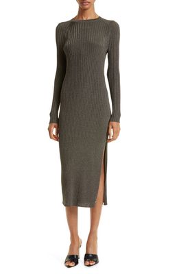 Ted Baker London Sayrah Metallic Long Sleeve Sweater Dress in Dark Green