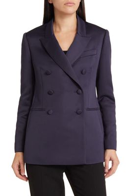 Ted Baker London Seraph Double Breasted Satin Blazer in Blue