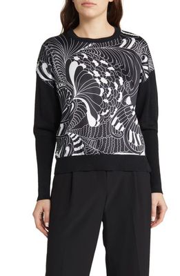 Ted Baker London Sicell Mixed Media Sweater in Black