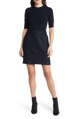 Ted Baker London Skyie Bouclé Mini Sweater Dress in Dark Blue