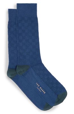 Ted Baker London Snowin Textured Dress Socks in Blue