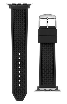 Ted Baker London T-Embossed Silicone 22mm Apple Watch Watchband in Black