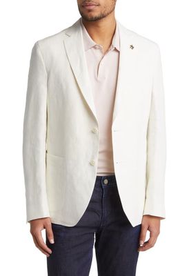 Ted Baker London Tampa Soft Constructed Linen Sport Coat in White