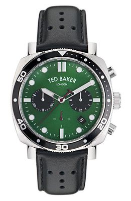 Ted Baker London TB Urban Leather Strap Chronograph Watch