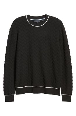 Ted Baker London Textured Crewneck Sweater in Black