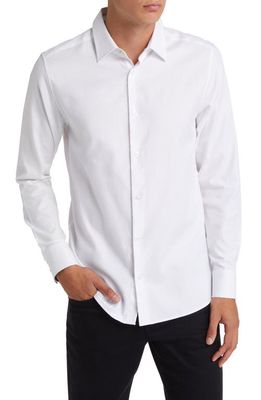 Ted Baker London Textured Stripe Button-Up Shirt in White