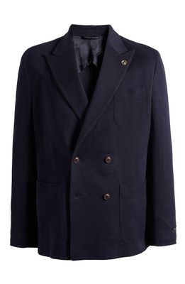 Ted Baker London Thomas Soft Constructed Double Breasted Cotton Sport Coat in Navy