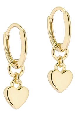 Ted Baker London Tiny Heart Huggie Drop Earrings in Gold Tone