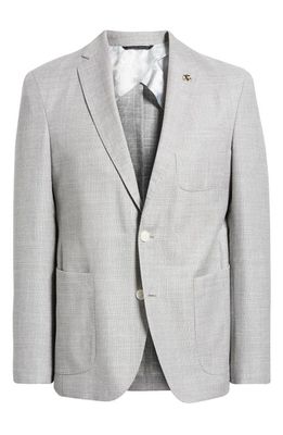 Ted Baker London Tom Soft Construction Slim Fit Wool Blend Sport Coat in Light Grey