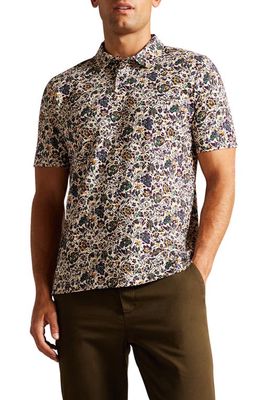Ted Baker London Toridon Floral Polo in White