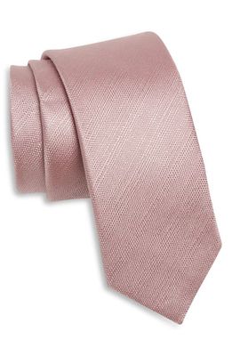 Ted Baker London Uppar Slub Stripe Silk Tie in Dusty Pink