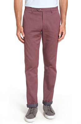 Ted Baker London Volvek Classic Fit Trousers in Dark Red