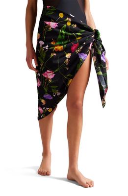 Ted Baker London Wendy Floral Cover-Up Scarf in Black