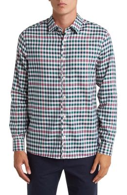 Ted Baker London Wilby Check Regular Fit Long Sleeve Button-Up Shirt in Dark Green Multi