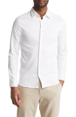 Ted Baker London Witree Mini Diamond Stretch Cotton Button-Up Shirt in White