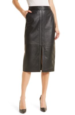 Ted Baker London Women's Autry Leather Pencil Skirt in Black