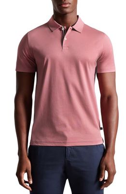 Ted Baker London Zeiter Cotton Polo in Mid Pink