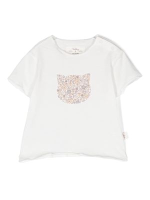 TEDDY & MINOU cat-motif cotton T-Shirt - White