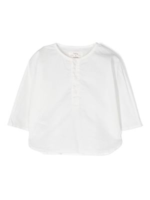 TEDDY & MINOU crop-sleeve shirt - White