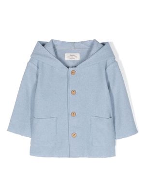 TEDDY & MINOU hooded button-up raincoat - Blue