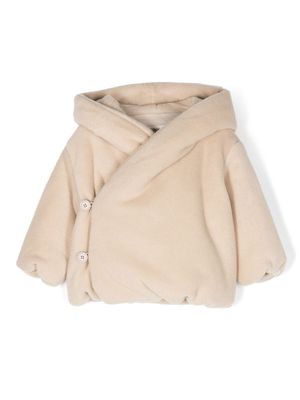 TEDDY & MINOU hooded faux-fur jacket - Neutrals