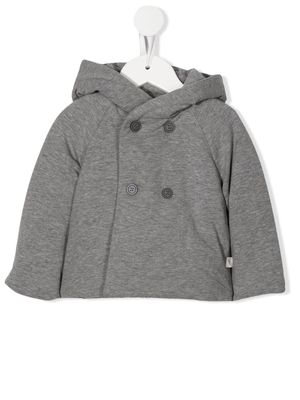 TEDDY & MINOU jersey-fleece double-breasted coat - Grey