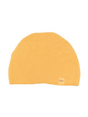 TEDDY & MINOU logo-patch knit beanie - Yellow