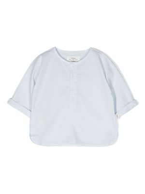 TEDDY & MINOU logo-tag short-sleeve shirt - Blue