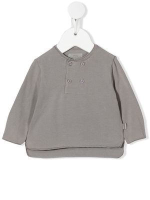 TEDDY & MINOU long-sleeve double-button Henley T-Shirt - Grey