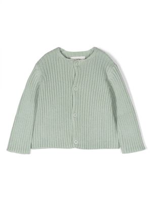 TEDDY & MINOU rib-knit cotton cardigan - Green