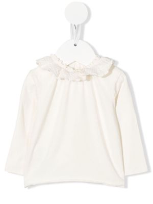 TEDDY & MINOU ruffle-collar long-sleeve T-Shirt - Neutrals