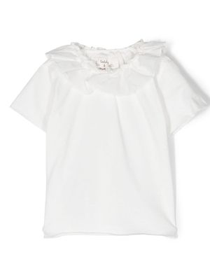 TEDDY & MINOU ruffle-trim cotton T-Shirt - White