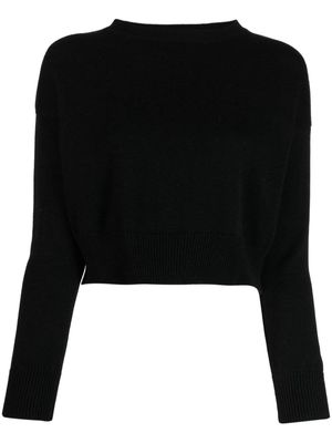 Teddy Cashmere cropped drop-shoulder cashmere jumper - Black