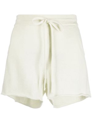 Teddy Cashmere drawstring-fastening cashmere shorts - Yellow