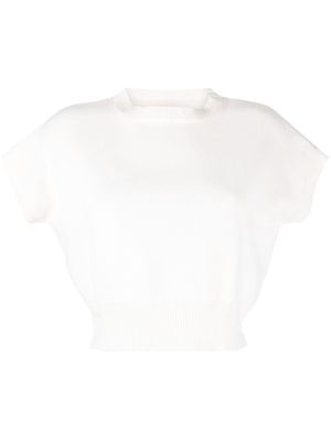 Teddy Cashmere Genova cashmere cropped top - White