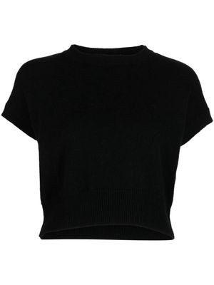 Teddy Cashmere knitted cashmere crop top - Black