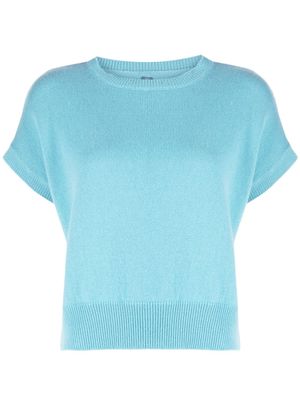 Teddy Cashmere knitted cashmere crop top - Blue