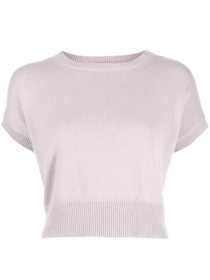 Teddy Cashmere knitted cashmere crop top - Grey