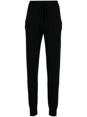 Teddy Cashmere knitted cashmere track pants - Black