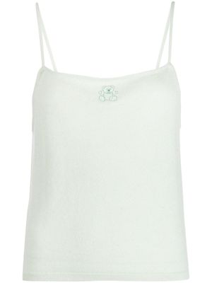 Teddy Cashmere logo-embroidered cashmere top - Green