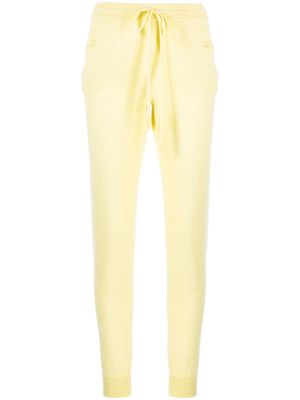 Teddy Cashmere Milano elasticated-waist tapered trousers - Yellow