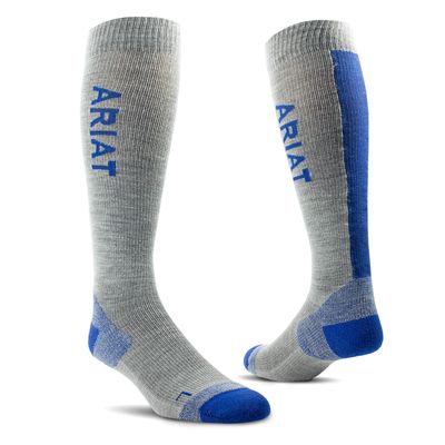 TEK Thaw Merino Socks in Heather Grey Estate Blue, Size: XS/S Regular by Ariat